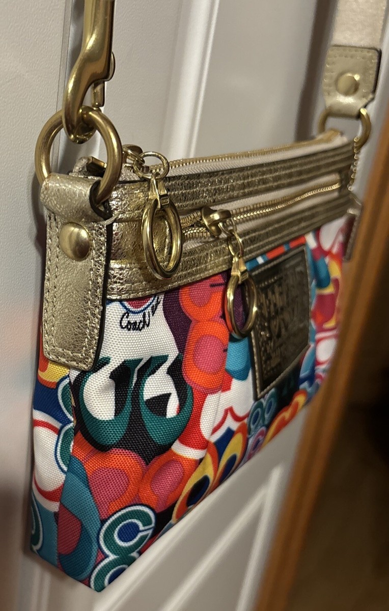 Coach Poppy Pop C Glam Graffiti Crossbody/Multi Colors Gold