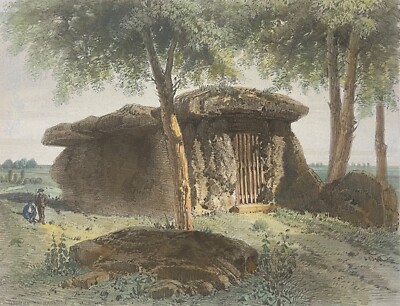 Saumur Der Dolmen De Bagneux Lithographien Um 1850 Val Loire Frankreich Europe