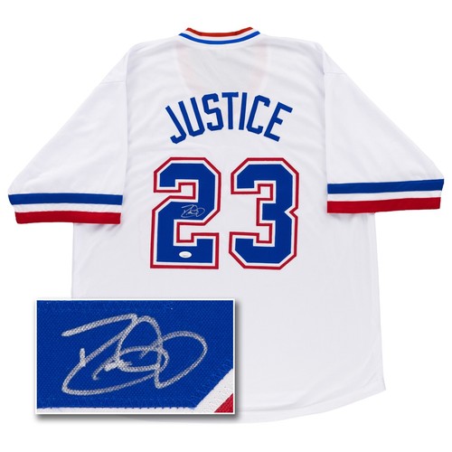 David Justice Signed Jersey (JSA COA) Atlanta Braves Custom White Baseball