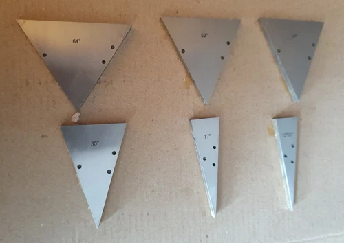 various   PRECISION ANGLE GAUGE BLOCK from 10 to 90+ degrees.