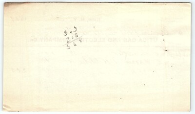 1909 REMINGTON CYCLE CLUB BICYCLE UTICA GAS AND ELECTRIC BILLHEAD