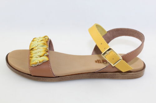 chaussures femmes PHIL GATIER by REPO - 0 UK (UE) - sandales cuir jaune front DJ634 - Photo 1 sur 6