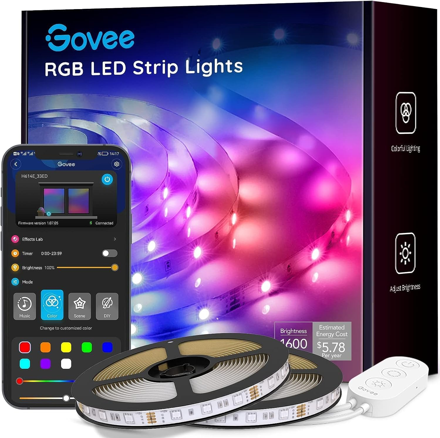 65.6ft Smart WiFi LED Strip Lights with Alexa & Google Assistant Compatibility