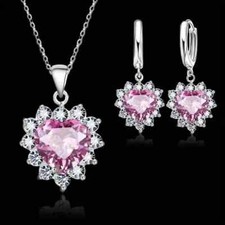 Delicate Heart Necklace Earrings Jewelry Set Charm Jewelry Fashion Jewelry Set