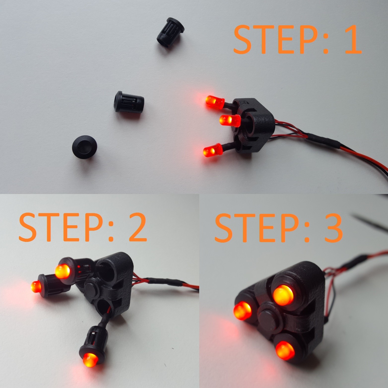 Red LED Tri-LED Lights for Predator bio helmet mask AVP Aliens / not ...