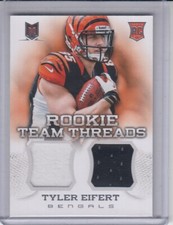 TYLER EIFERT 2013 Momentum Rookie Team Threads Dual Matls #22 RC 184/399 Bengals