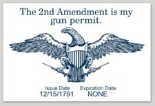 The 2nd Amendment Is My Gun Permit Bumper Sticker Decal Nra Trump 2a
