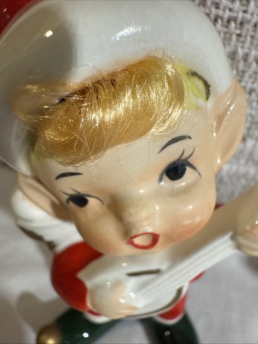 ¡Par De Figuras Napco Pixie Elfo Niña y Niño Navidad Años 60 De Colección con Pelo! X-7591 - Imagen 8 de 24