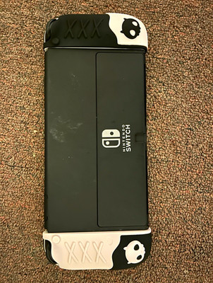 Nintendo Switch Handheld w/ Joy-Con Attached Custom Shell Black/White