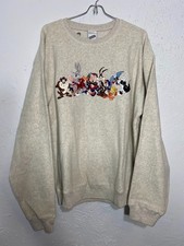 VTG 1998 Warner Brothers Studio Store Looney Tunes Sweatshirt Beige Adults M