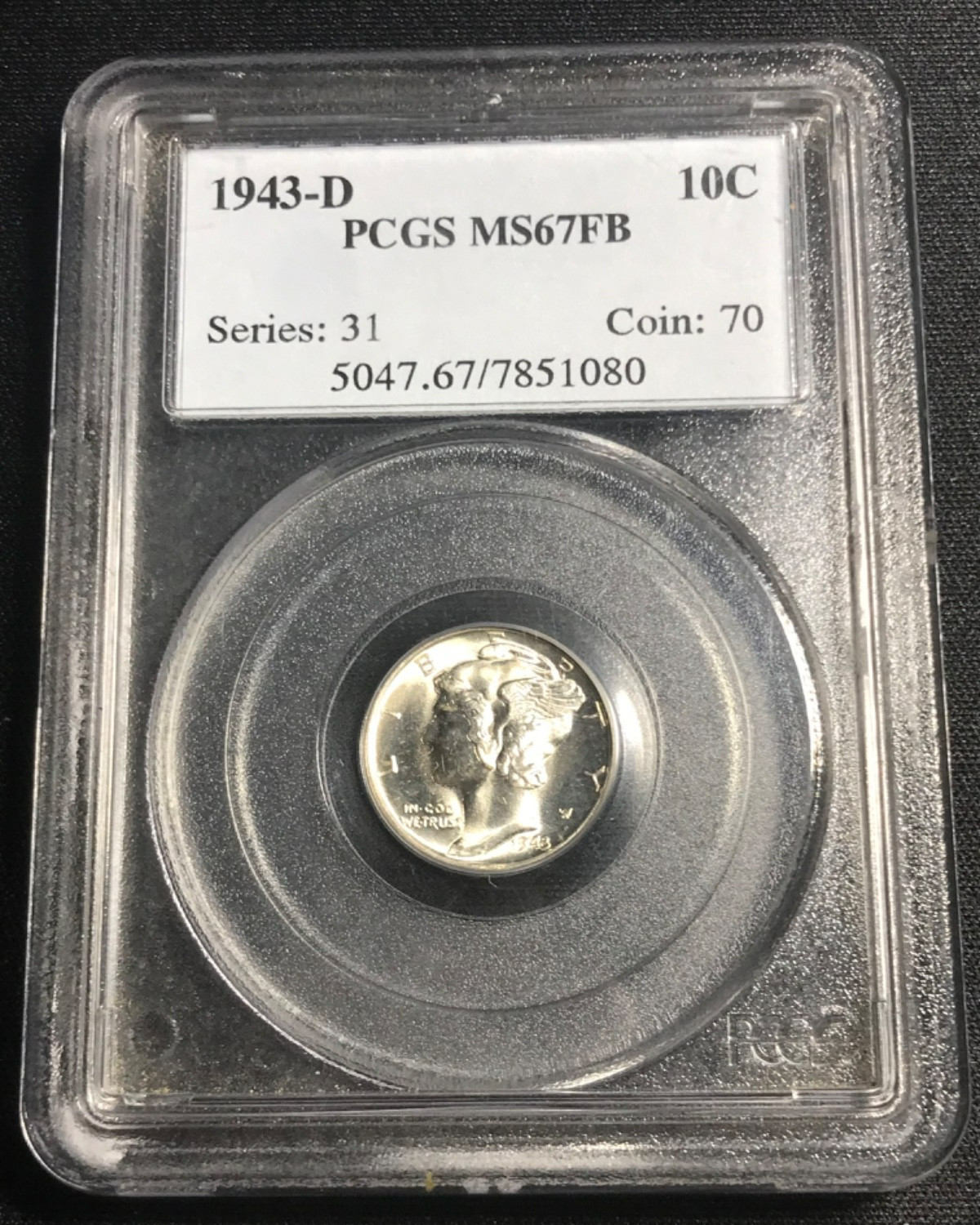 1943-D Mercury Dime NGC MS67FB