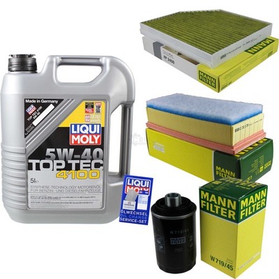 INSPEKTIONSKIT FILTER LIQUI MOLY ÖL 5L 5W-40 für Audi A4 Avant 8K5 B8 1.8 TFSI