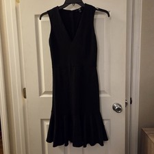 J Crew sz 2 365 Sheath Dress black slvless V Neck Ponte Lyocell elevated basic
