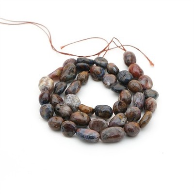 15'' strand small brown pietersite nugget beads semiprecious stone avg 11mm
