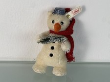 Steiff Animal 670428 Snowman Teddy Bear Ornament 12cm. Excellent Condition