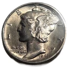 1943  Mercury Dime AU BU Silver (W11)