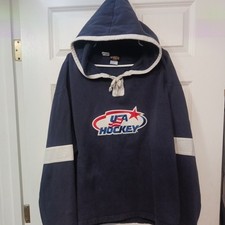 Vintage Rare Old Time Hockey USA ICE HOCKEY Ties (XXL)  Hooded Sweatshirt