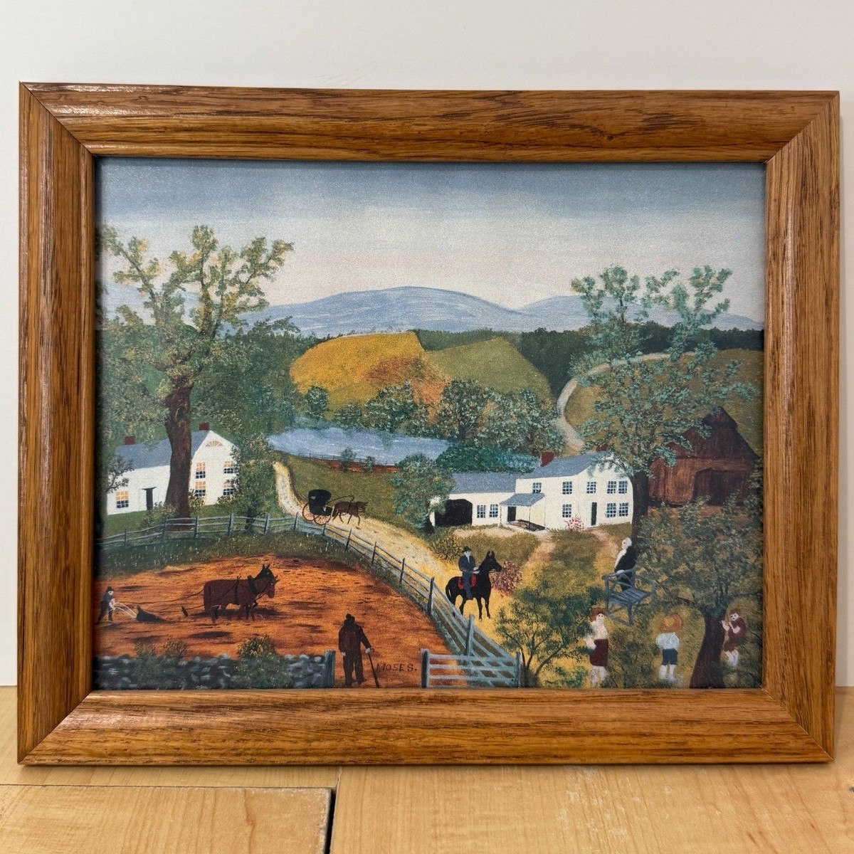 Grandma Moses The Old Oaken Bucket Framed Folk Art Print Americana