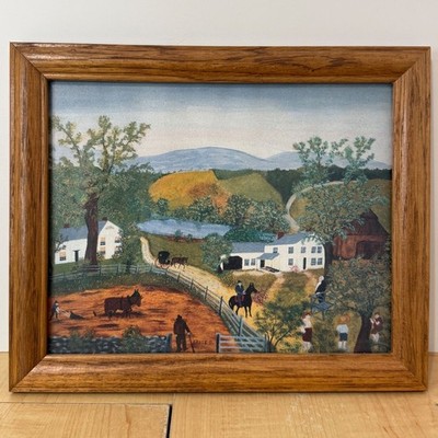 Grandma Moses The Old Oaken Bucket Framed Folk Art Print Americana