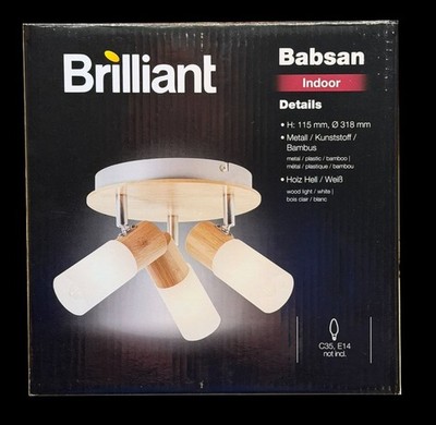 Brilliant Babsan Deckenleuchte 3- flammig o. Leuchtmittel Deckenfluter
