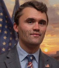 Charlie Kirk MAGA Christian Oil Painting Style Print AI Generated 8X10 Print
