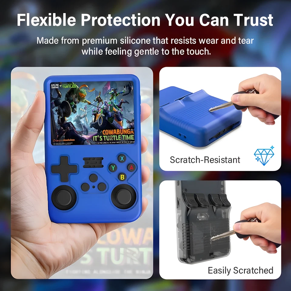 Soft Silicone 360° Protective Case For R36S Handheld Game Console Accessories - Image 3 of 4