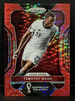 2022 Panini Prizm World Cup USMNT Timothy Weah Red Breakaway Prizm /99