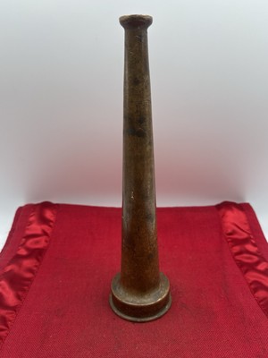 Vintage 10'' Tapered Solid Brass Fire Hose Nozzle 2.5  Base Firefighter