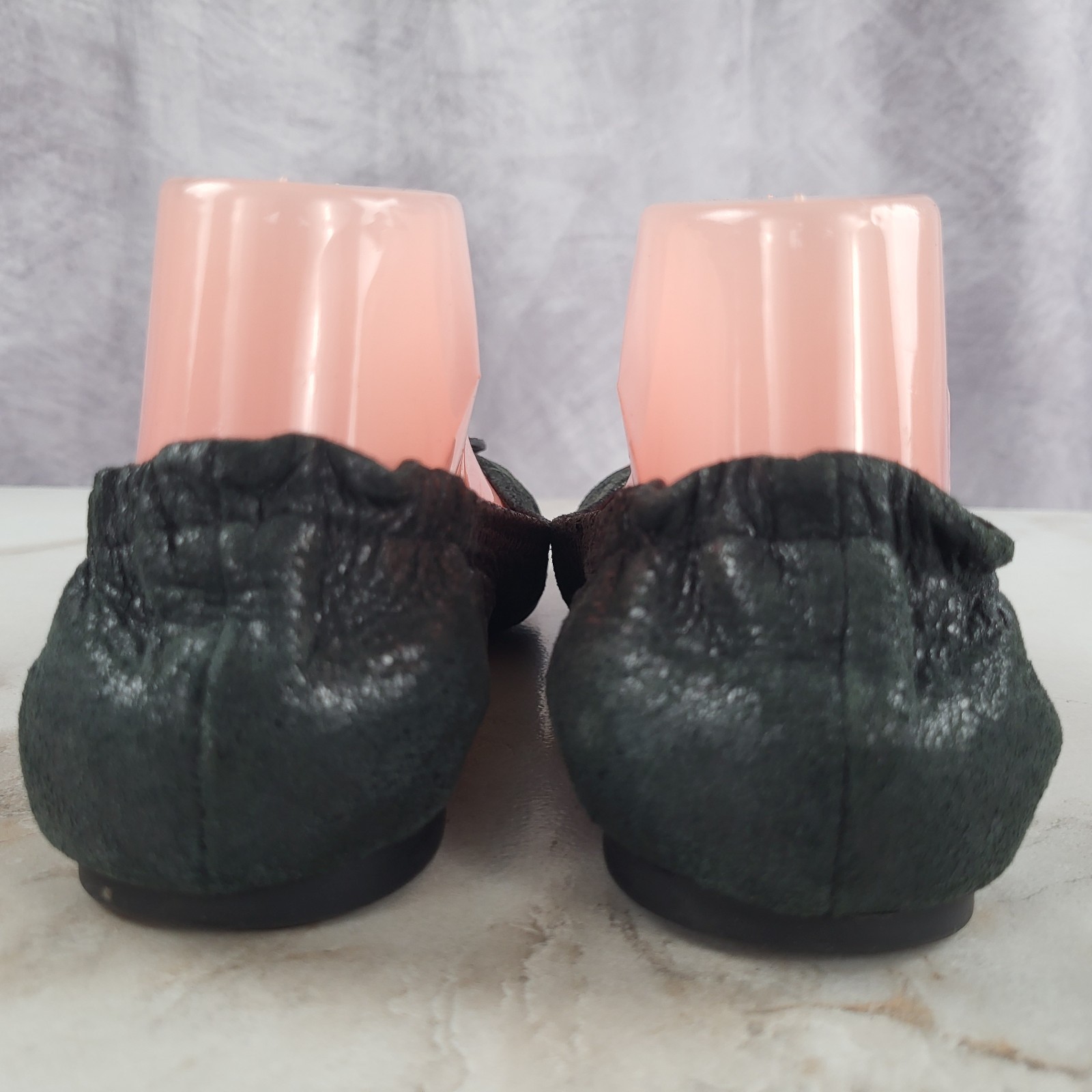 Tory Burch Reva Distressed Leather Ballet Flats Women's Size 8 M Black thumbnail 10