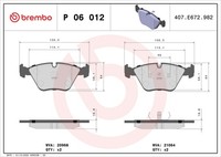 Neu - Brembo P06012 Bremsbelagsatz, Scheibenbremse FüR Bmw