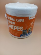 Dental Care Finger Wipes Dogs/Cats Reduces Plaque  Freshens Breath Teeth, 100ct
