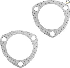 2pcs Exhaust Gasket 2.5 3-bolt Exhaust Pipe Flange Gasket With Model 2.5in