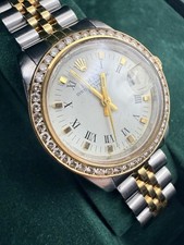 Rolex 6916 18k Two Tone 26mm Ladies' Watch with Diam Bezel & White Dial With Box 3