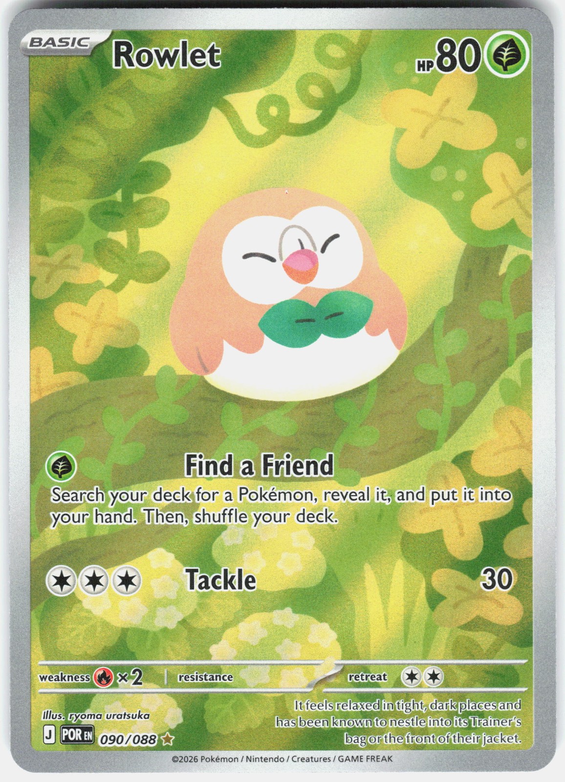 Rowlet Holofoil [POR - 090/088]Near Mint