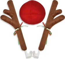 Car Reindeer Antlers  Nose for Christmas  Decoration Kit with Reindeer