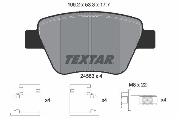 Textar 2456301 Bremsbelagsatz, Scheibenbremse FüR Audi Seat Skoda VW-image