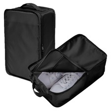 2 PCS Travel Shoe Bag Handle Holds 2 Pairs Packing Cubes Organizer Black