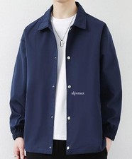 Casual Chic Men Lapel Coat Short Jacket Spring Autumn Coat Button Men Jackets Sz