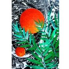 ACEO Original Trees Nature Landscape Sky Acrylic Art Hand Pop Painting NEW OOAK