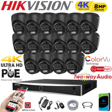 GENUINE HIKVISION 4K 8MP NVR CCTV Camera PoE System ColorVu 2-Way Audio Full Kit