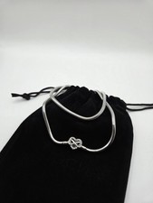 Sparkling Infinity Heart Clasp Snake Chain Necklace