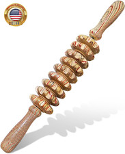 Wooden Massager Handheld Roller Trigger Point Massager Stick for Fascia, Celluli
