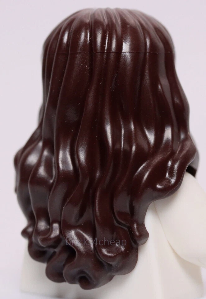 Lego Dark Brown Minifig Hair Long Wavy with Center Part - Image 3 of 3
