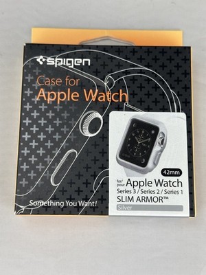 Spigen For Apple Watch Case Series 3/2/1 (42mm) | Thin Fit Flexible Silver