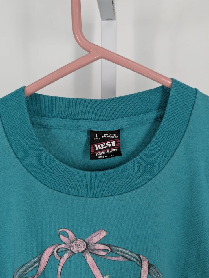 Camiseta vintage años 90 canasta de gatitos gato arte cabaña gráfico 5050 puntada única Foto 3 de 4