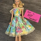 Vintage Barbie Fashion Doll Size Beautiful Floral Dress- Wendy  1960s - MINTY