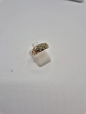 Vintage 9ct Emerald And Pearl Ring, Size Q, 2.18g, Fully Hallmarked
