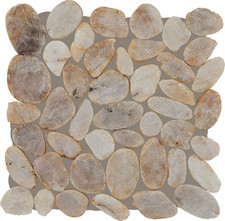 Decorative Accents Natural Stone River Pebble Mosaic in Creamy Sand for Backspla