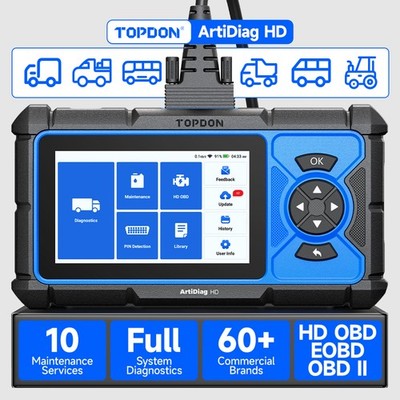 TOPDON ArtiDiag HD Full HD OBD & EOBD Functions From Engine Codes to Emissions