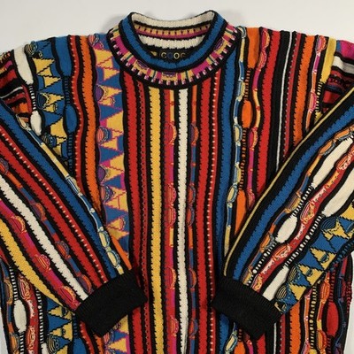 VTG 90s COOGI Australia Cable Knit Sweater Mens Medium Multicolor